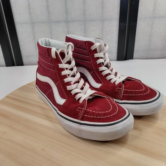 Vans SK8-Hi Tops Rumba Red & White Skate Shoes Sneakers US Women 6.5 / Men 5 - Picture 3 of 15